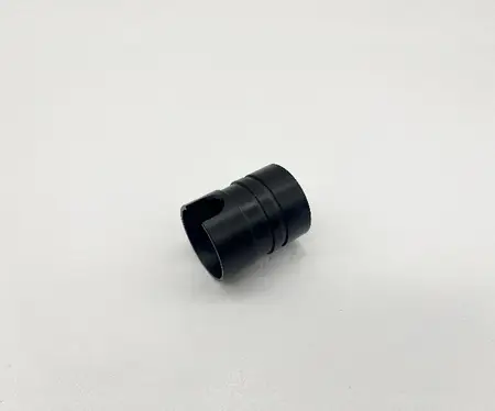 Black cylindrical lighting accessory fitting on white background, suitable for LED installations