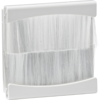 White 50x50mm brush module for cable management and electrical wiring accessories