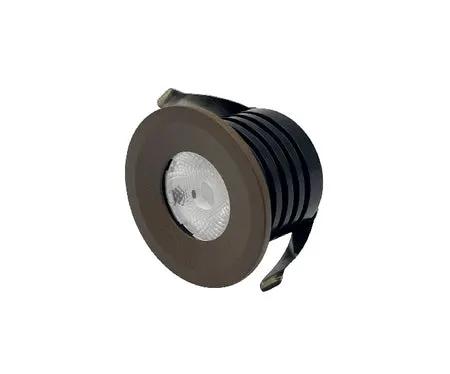 Round bronze recessed LED downlight with metal fins, electrical lighting accessory
