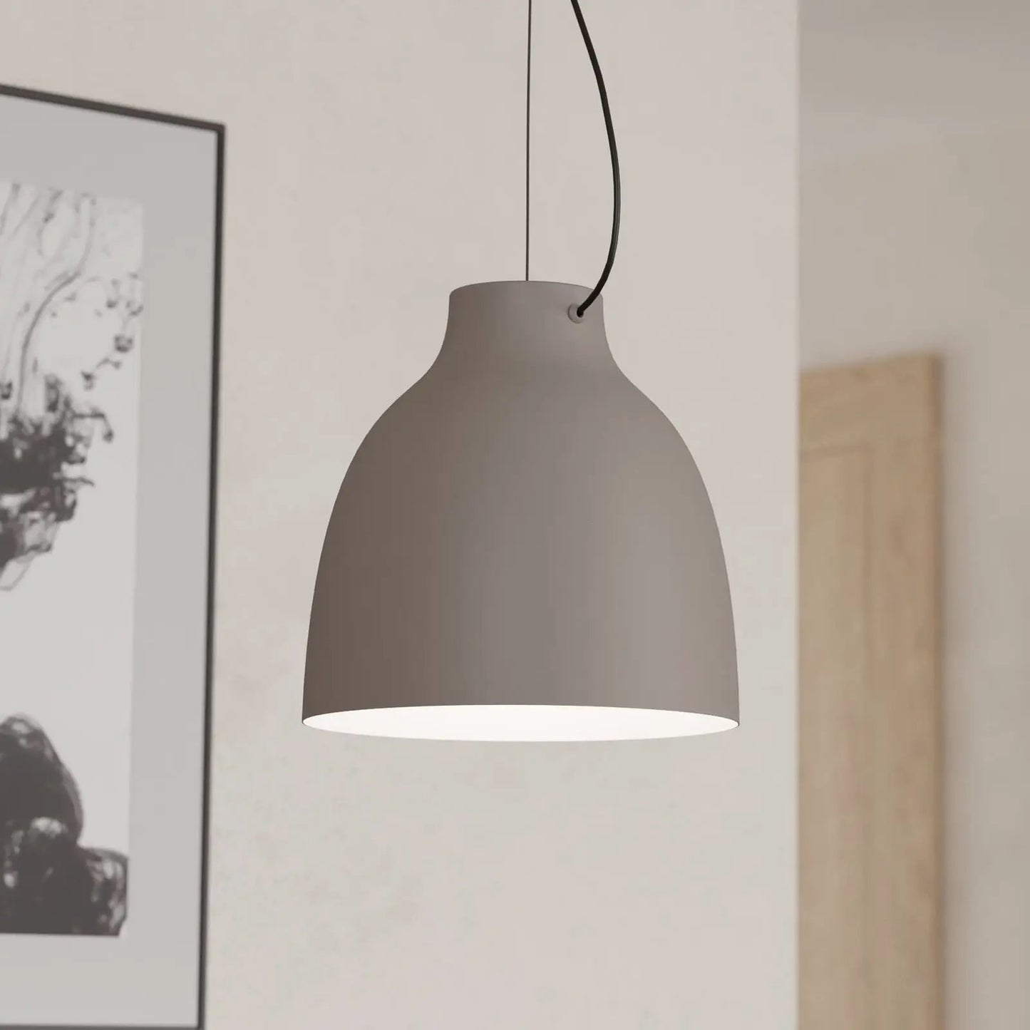 Camasca pendant light, 1-bulb, Ø 28 cm, taupe