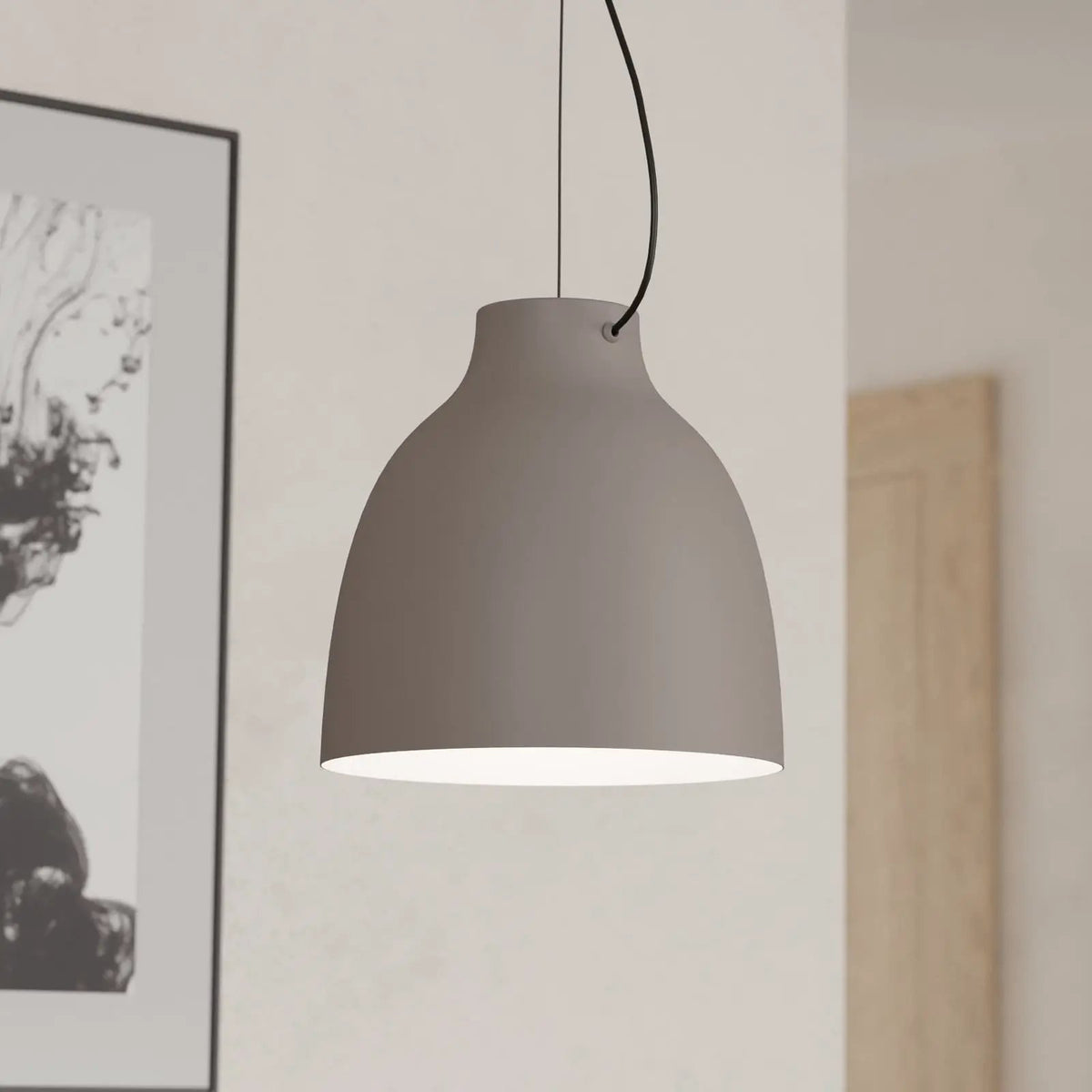 Camasca pendant light, 1-bulb, Ø 28 cm, taupe