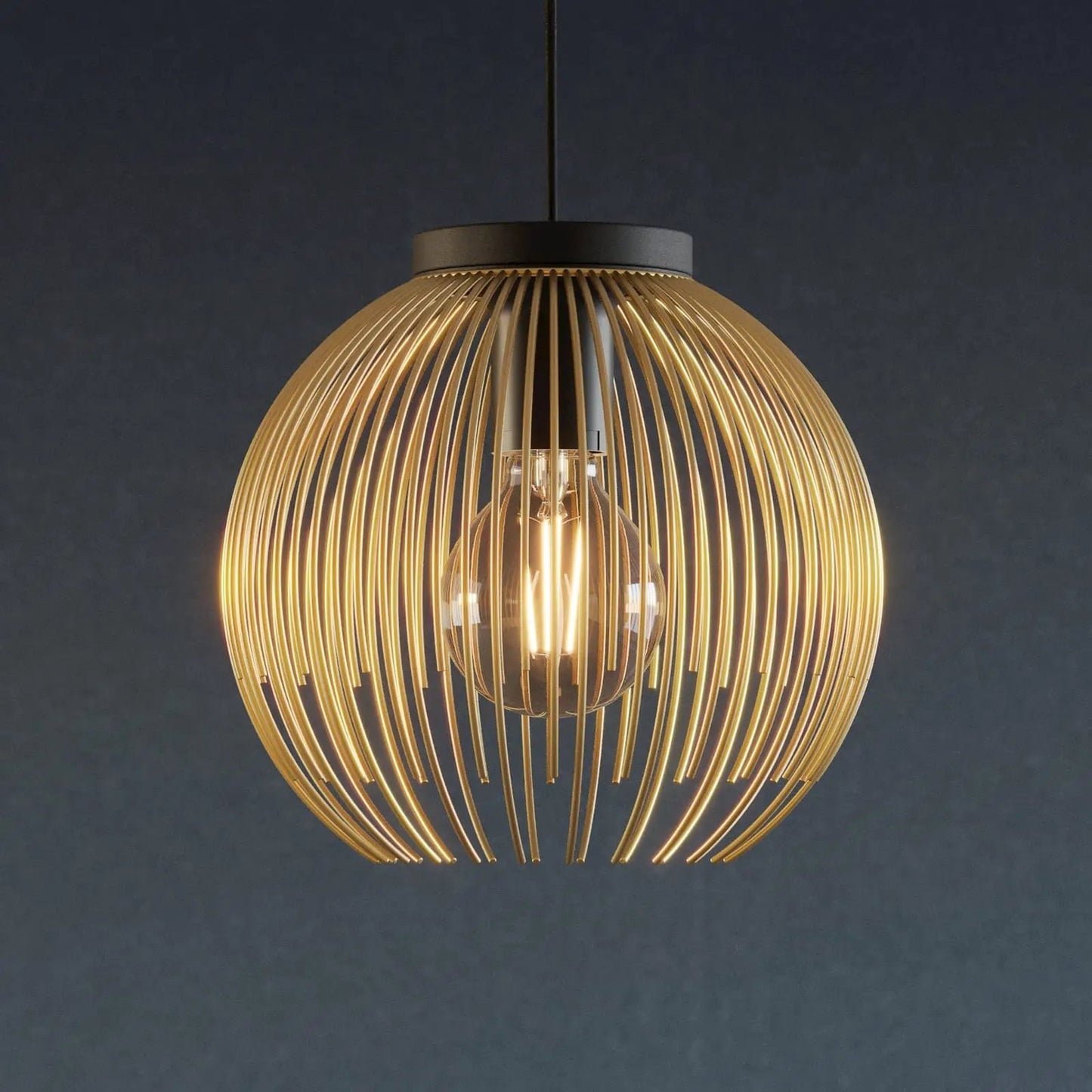 Venezuela pendant light, black/gold, 1-bulb