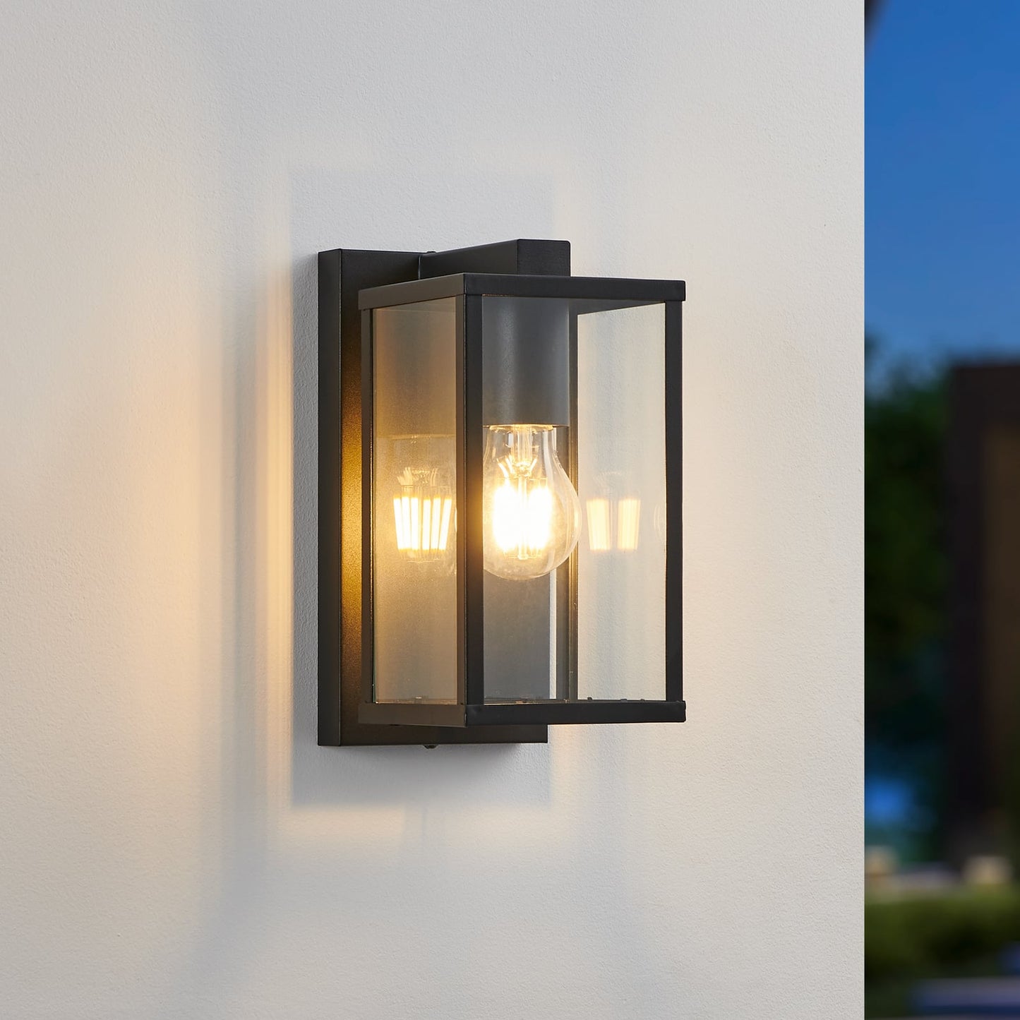 EGLO Budrone outdoor wall light, black/clear