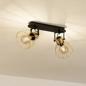 EGLO Sambatello ceiling lamp 2-bulb black/gold