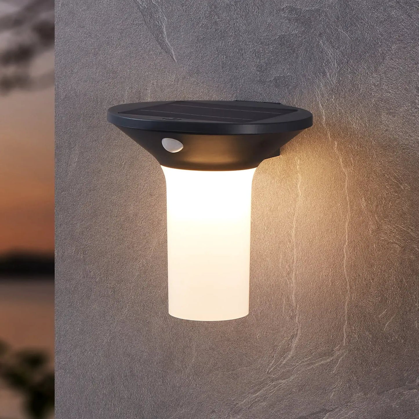 Corbezzola LED outdoor wall light, black, sensor