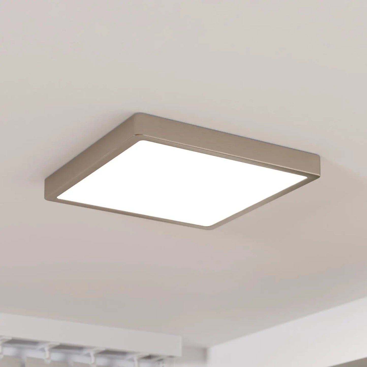 Surface-mounted LED panel Fueva 5 IP20 830 nickel 28.5x28.5cm