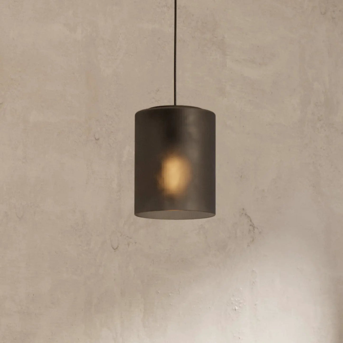 Colomera hanging light, Ø 15 cm, black/grey, glass