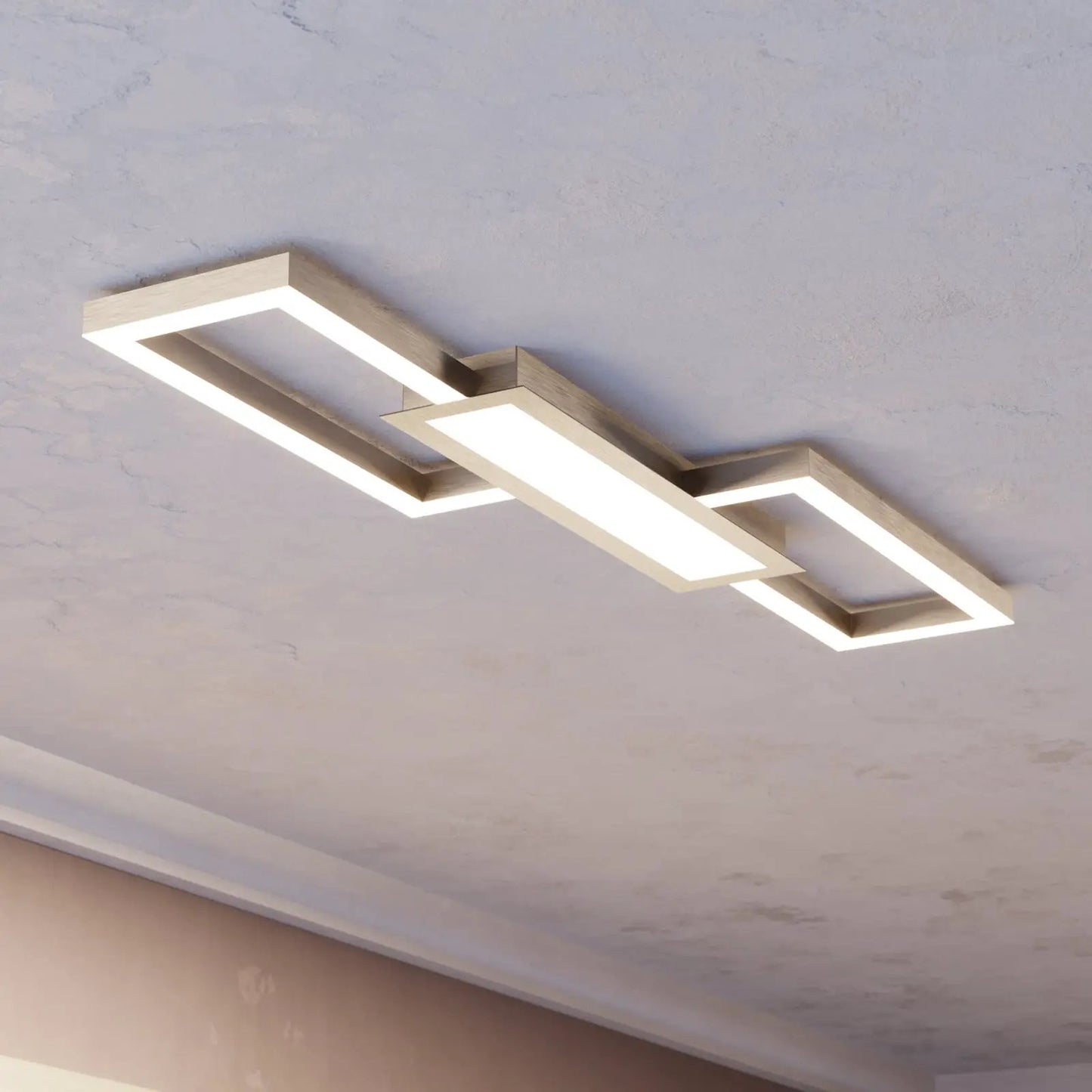 LED ceiling lamp Monirote, matt nickel, length 78 cm, aluminium, CCT