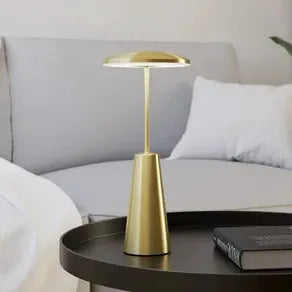 Piccola LED rechargeable torch, brass-coloured, height 28 cm, IP54