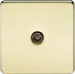 ML Polished Brass TV Outlet (Non-Isolated) - Polished Brass - ML Polished Brass TV Outlet (Non-Isolated) - Polished Brass