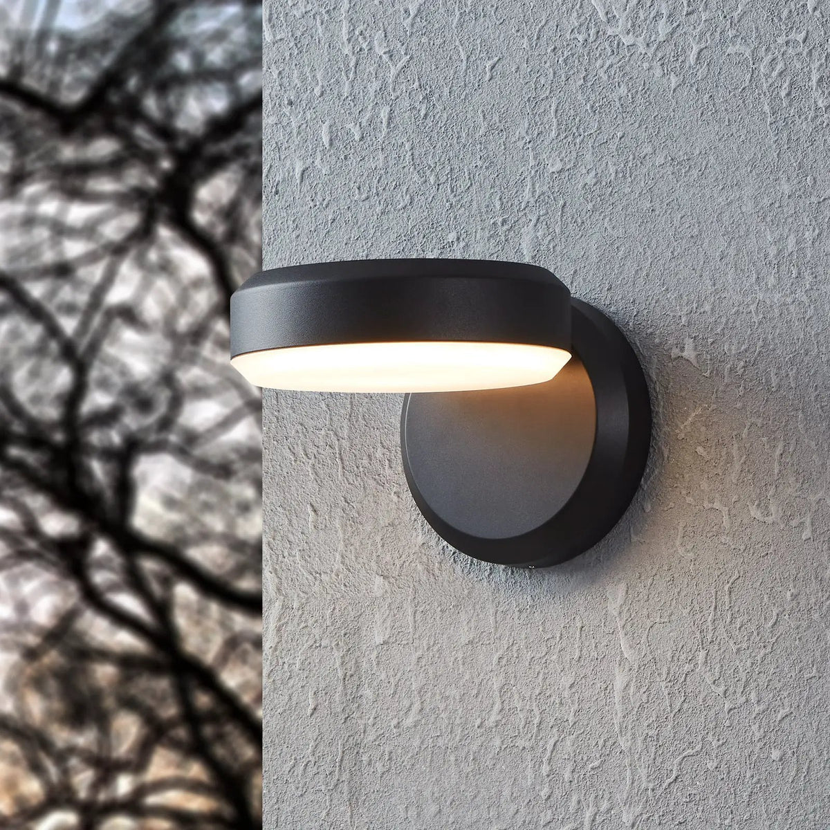 Fornaci LED outdoor wall lamp, black, width 16 cm, metal