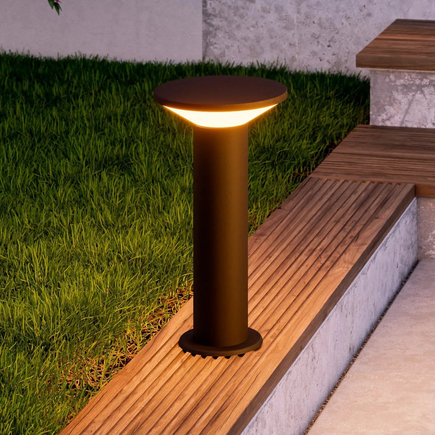 Rigosa LED pedestal light, black, height 35 cm, metal