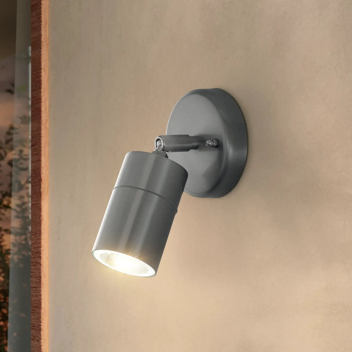 Stockholm outdoor spotlight, steel-coloured, 10 cm projection