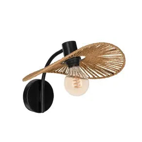 Siruela wall light, brown, 37 x 25 cm, paper cord, E27
