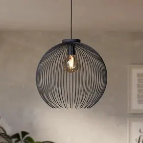 VENEZUELA pendant light, black, Ø 40 cm, metal, E27