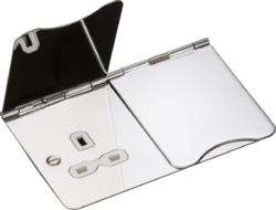 floor sockets 13A 2G Unswitched Floor Socket - Polished Chrome with White Insert - floor sockets 13A 2G Unswitched Floor Socket - Polished Chrome with White Insert
