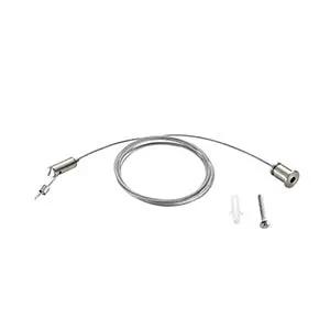 Suspension cable kit with metal wire, mounting fittings, screw and wall anchor