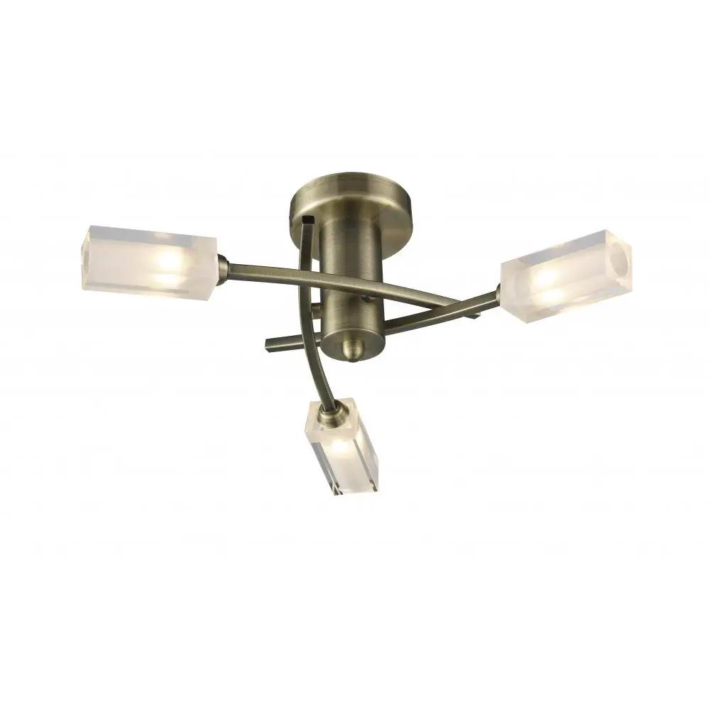 dar lighting Där Lighting Group, Dar MOR0375 Morgan Semi Flush Ceiling Light Antique Brass - dar lighting Där Lighting Group, Dar MOR0375 Morgan Semi Flush Ceiling Light Antique Brass