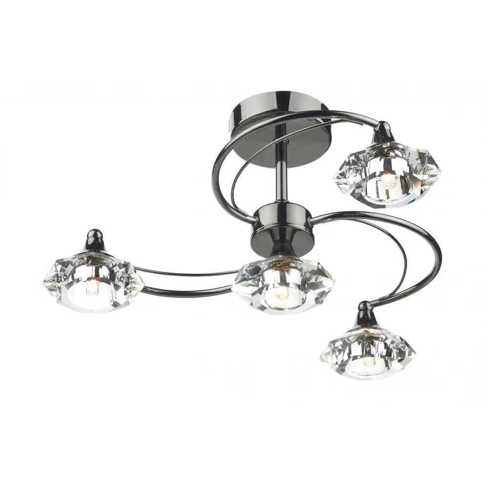 dar lighting Där Lighting Group, Dar LUT0467 Luther Semi Flush Crystal - dar lighting Där Lighting Group, Dar LUT0467 Luther Semi Flush Crystal
