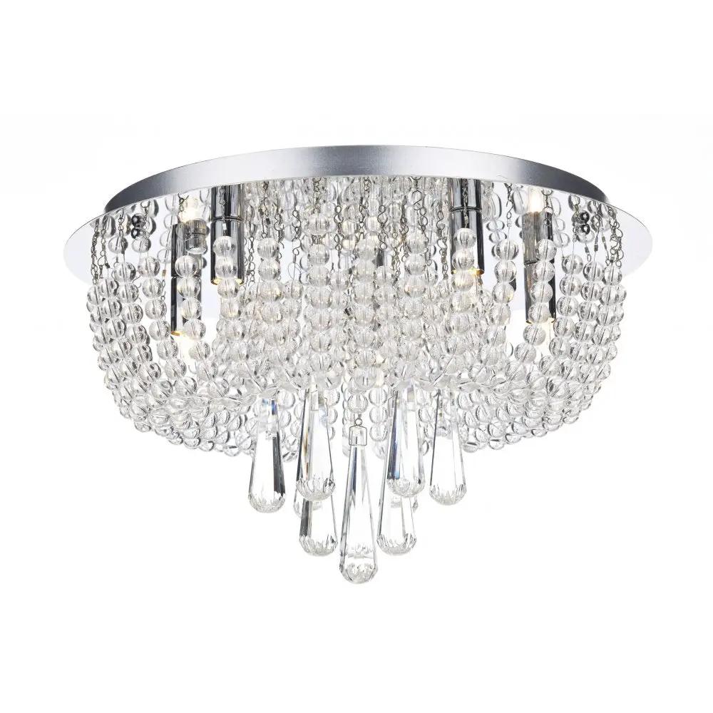 dar lighting Där Lighting Group, Dar SAI5450 Saigon 5 Light Flush Polished Chrome - dar lighting Där Lighting Group, Dar SAI5450 Saigon 5 Light Flush Polished Chrome
