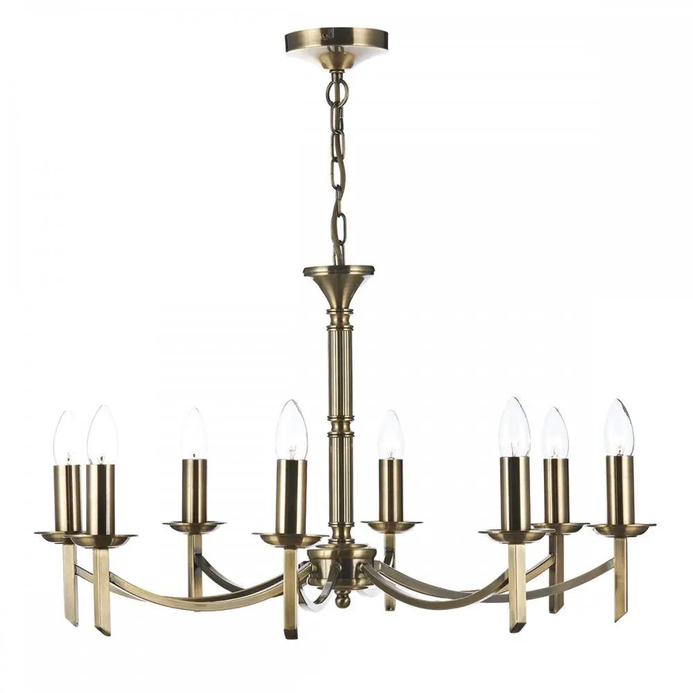 dar lighting Där Lighting Group, Dar AMB0875 Ambassador 8 Light Pendant Antique Brass - dar lighting Där Lighting Group, Dar AMB0875 Ambassador 8 Light Pendant Antique Brass