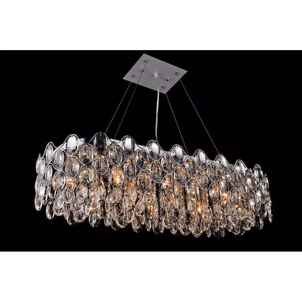 impex Impex Lighting CF412181/10/OBL/CH Raina Oblong Pendant Crystal - impex Impex Lighting CF412181/10/OBL/CH Raina Oblong Pendant Crystal