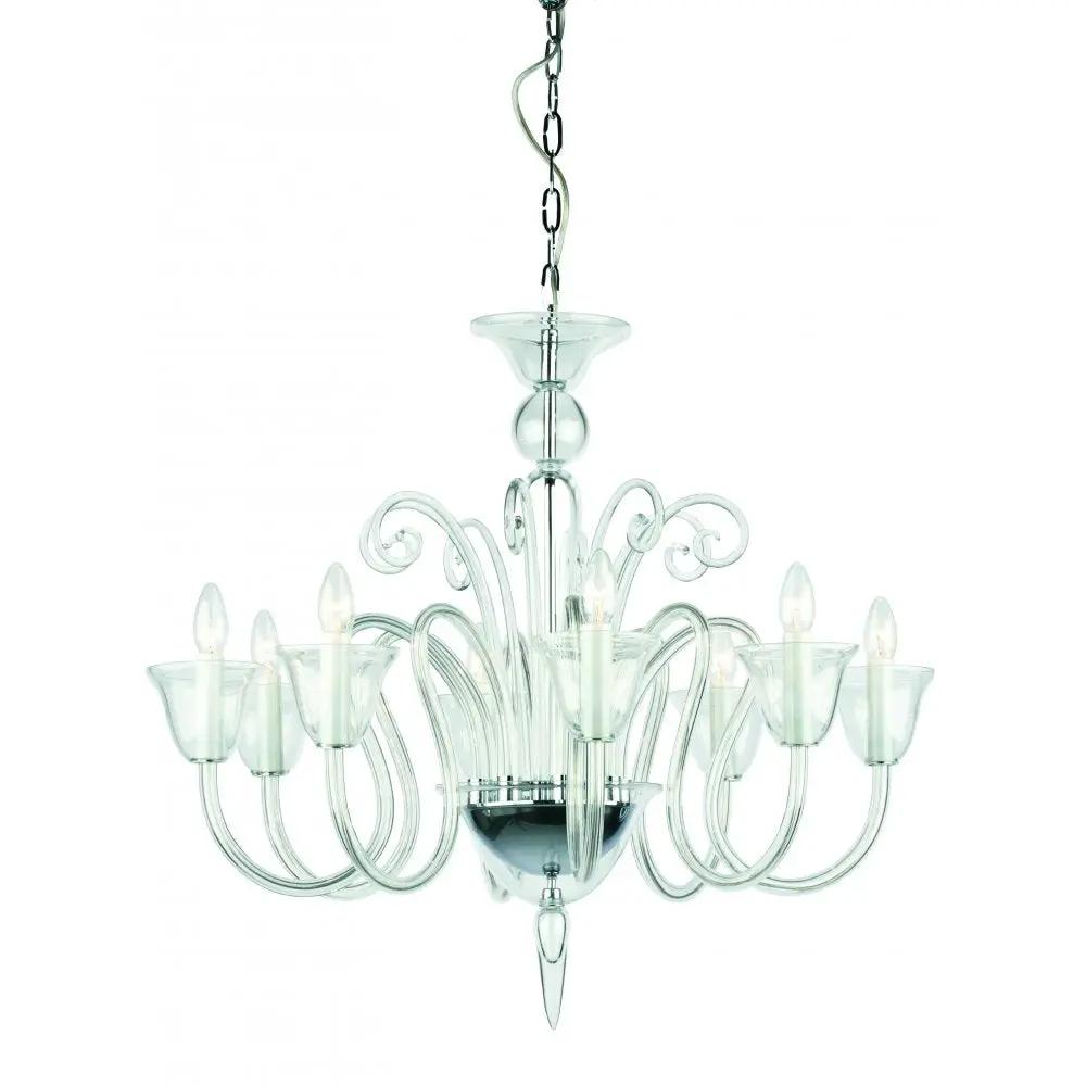 impex Impex Lighting CB301163/08/CH Saskia Curved Clear Glass - impex Impex Lighting CB301163/08/CH Saskia Curved Clear Glass