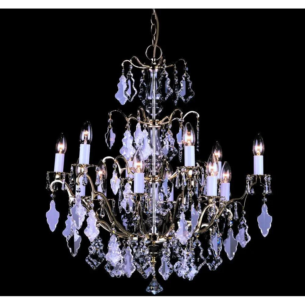impex Impex Lighting CP06003/12/PB Louvre Polished Brass Crystal - impex Impex Lighting CP06003/12/PB Louvre Polished Brass Crystal