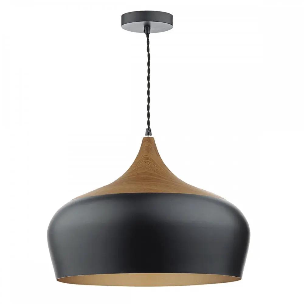 dar lighting Där Lighting Group, Dar GAU8622 Gaucho 1 Light Pendant Black Large - dar lighting Där Lighting Group, Dar GAU8622 Gaucho 1 Light Pendant Black Large