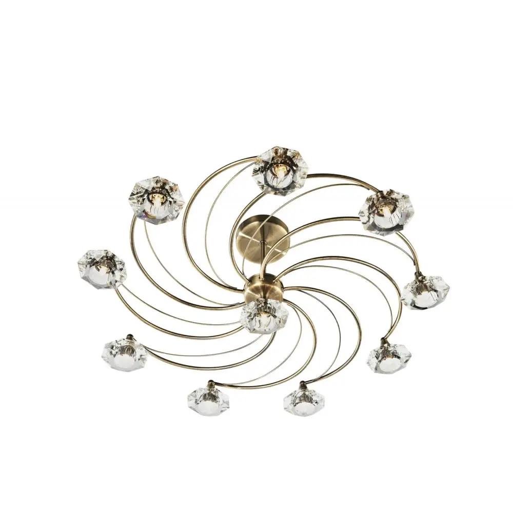 dar lighting Där Lighting Group, Dar LUT2375 Luther 10 Lamp Semi Flush Ceiling Light Antique Brass - dar lighting Där Lighting Group, Dar LUT2375 Luther 10 Lamp Semi Flush Ceiling Light Antique Brass