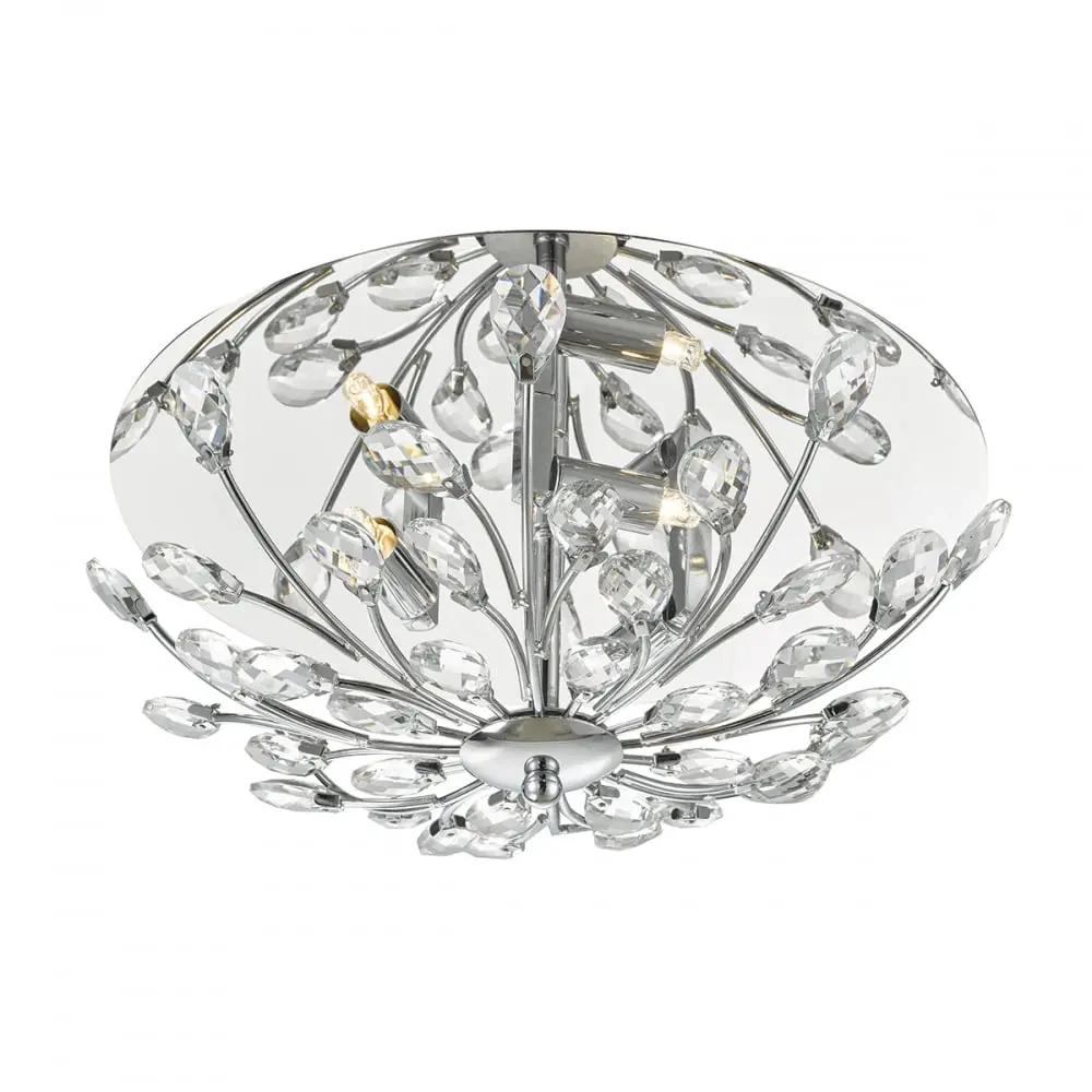 dar lighting Där Lighting Group Dar ZAF5350 Zafir 3 Light Flush Polished Chrome Crystal - dar lighting Där Lighting Group Dar ZAF5350 Zafir 3 Light Flush Polished Chrome Crystal
