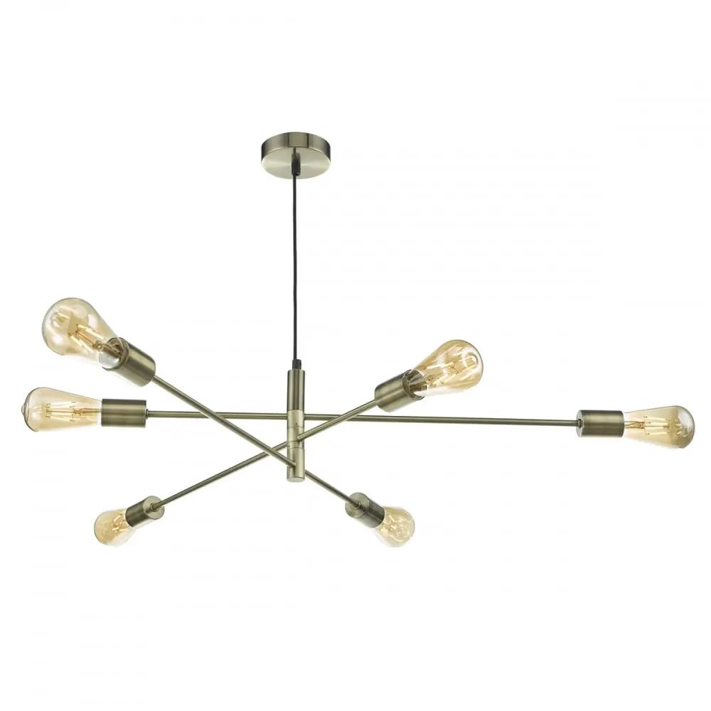 dar lighting Där Lighting Group Dar ALA0675 Alana 6 Light Adjustable Pendant Antique Brass - dar lighting Där Lighting Group Dar ALA0675 Alana 6 Light Adjustable Pendant Antique Brass