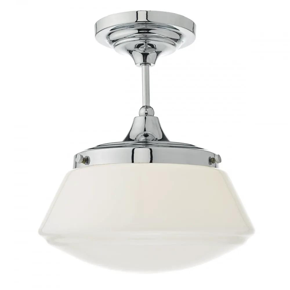 dar lighting Där Lighting Group Dar CAD0150 Caden 1 Light Semi Flush Polished Chrome/ Opal IP44 - dar lighting Där Lighting Group Dar CAD0150 Caden 1 Light Semi Flush Polished Chrome/ Opal IP44