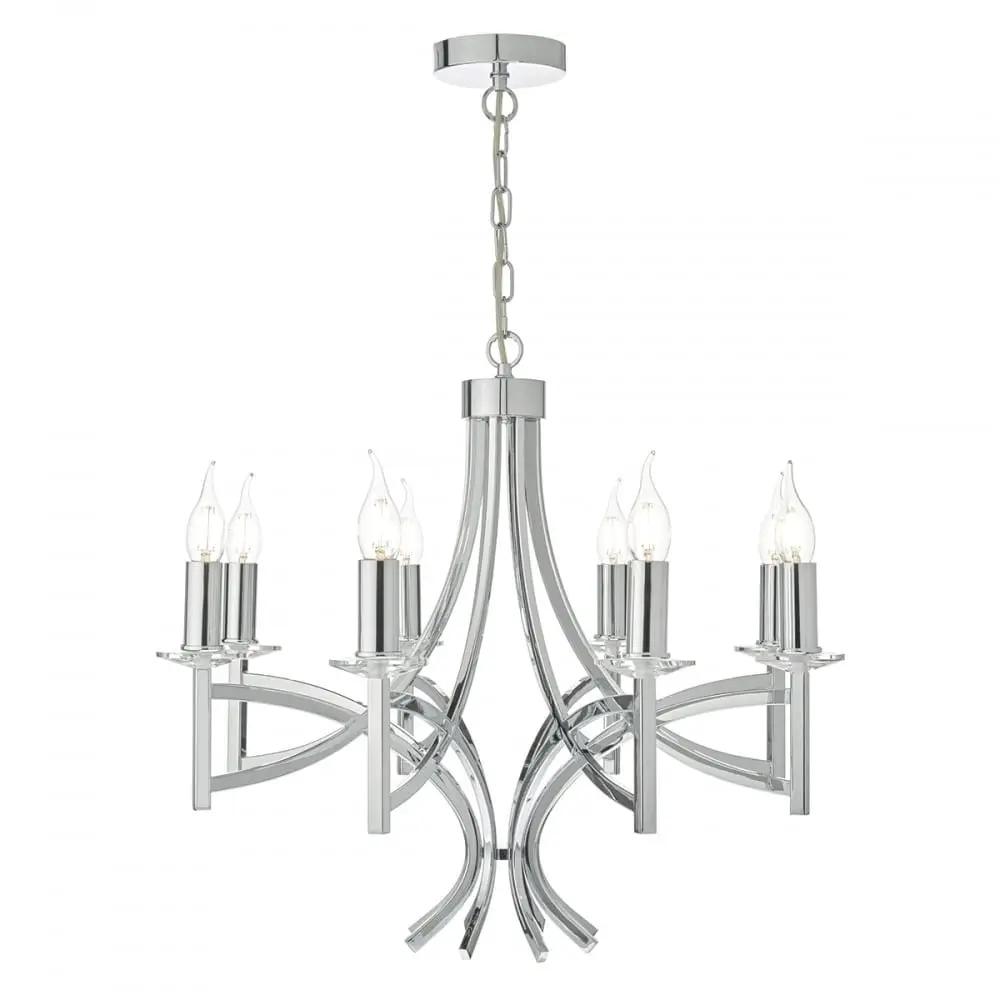 dar lighting Där Lighting Group, Dar LYO0850 Lyon 8 Light Pendant Polished Chrome/Crystal - dar lighting Där Lighting Group, Dar LYO0850 Lyon 8 Light Pendant Polished Chrome/Crystal