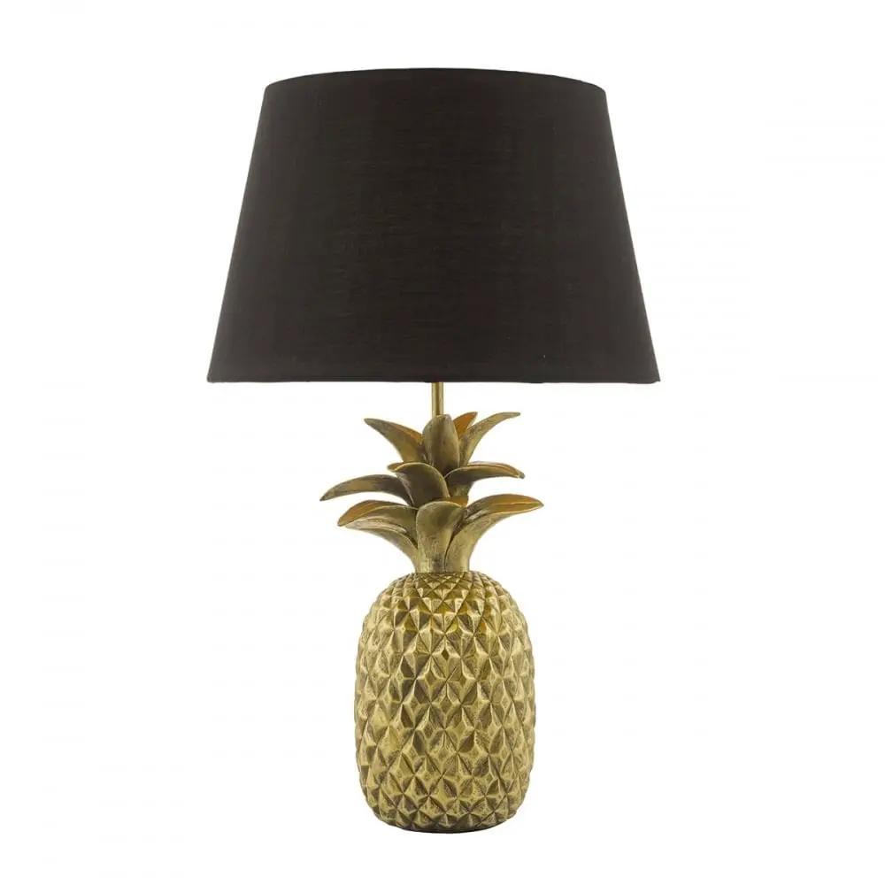 dar lighting Där Lighting Group, Dar SAF4235 Safa Table Lamp Gold Pineapple With Shade - dar lighting Där Lighting Group, Dar SAF4235 Safa Table Lamp Gold Pineapple With Shade