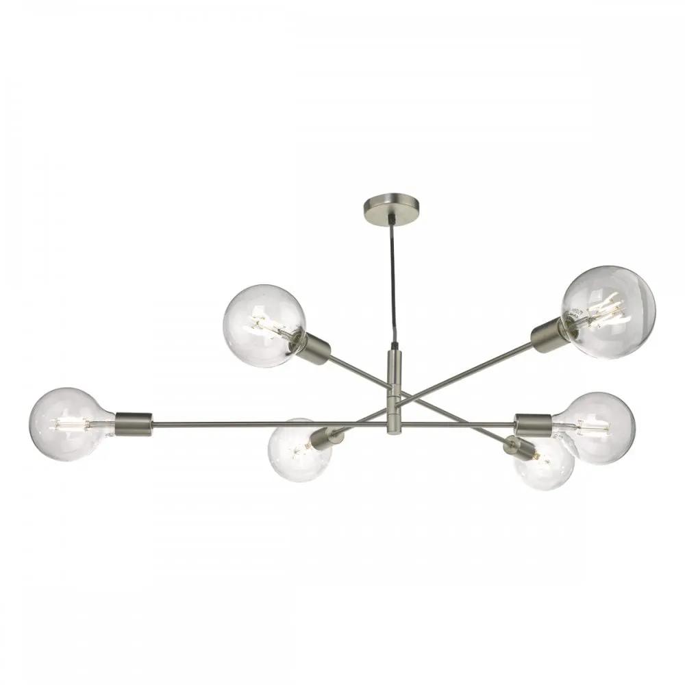 dar lighting Där Lighting Group Dar ALA0646 Alana 6 Light Pendant Satin Chrome - dar lighting Där Lighting Group Dar ALA0646 Alana 6 Light Pendant Satin Chrome