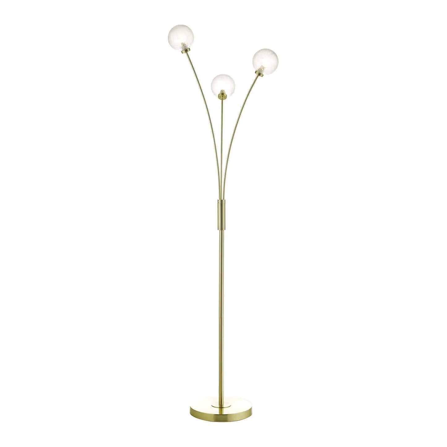 dar lighting Där Lighting Group Dar AVA4941 Avari 3 Light Floor Lamp Satin Brass And Clear Frosted Glass - dar lighting Där Lighting Group Dar AVA4941 Avari 3 Light Floor Lamp Satin Brass And Clear Frosted Glass