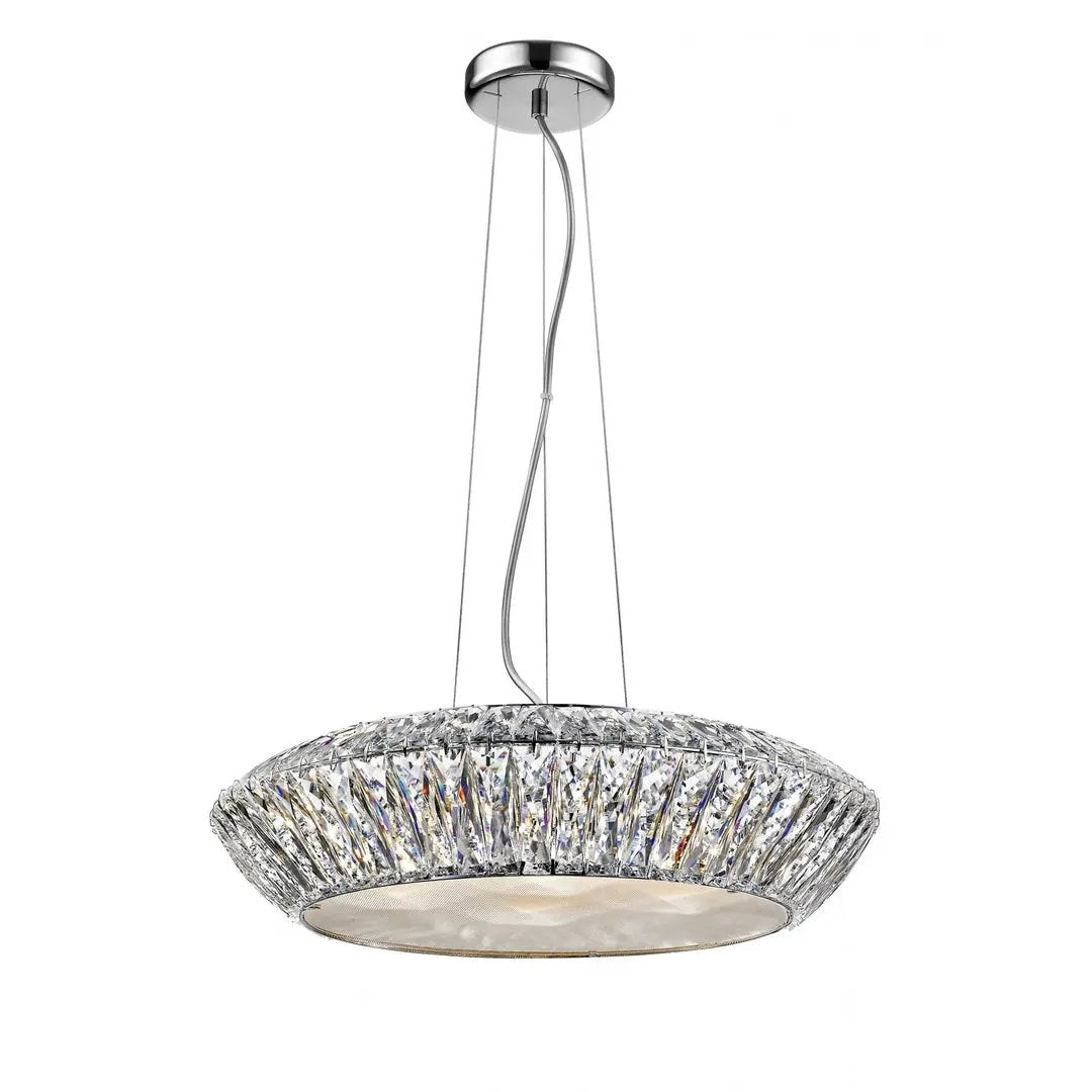 impex Impex Lighting LED1705/07/CH Armel 7 Light LED Crystal Pendant Chrome - impex Impex Lighting LED1705/07/CH Armel 7 Light LED Crystal Pendant Chrome