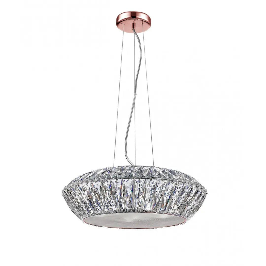 impex Impex Lighting LED1705/07/RG Armel 7 Light LED Crystal Pendant Rosy Gold - impex Impex Lighting LED1705/07/RG Armel 7 Light LED Crystal Pendant Rosy Gold