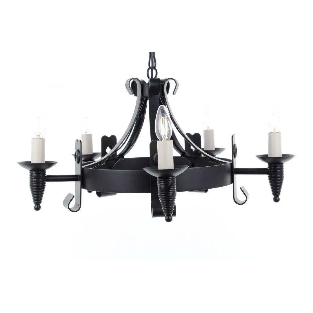 impex Impex Lighting SMRR00155/MBLK Cromwell 5 Light Chandelier Matt Black - impex Impex Lighting SMRR00155/MBLK Cromwell 5 Light Chandelier Matt Black
