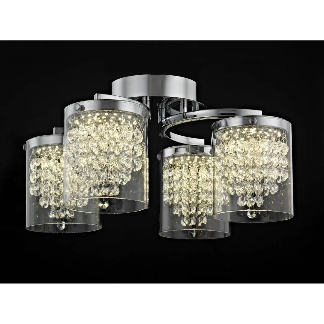 impex Impex Lighting LED608242/04/PL/CH Florina 4 Light LED Flush Chrome - impex Impex Lighting LED608242/04/PL/CH Florina 4 Light LED Flush Chrome