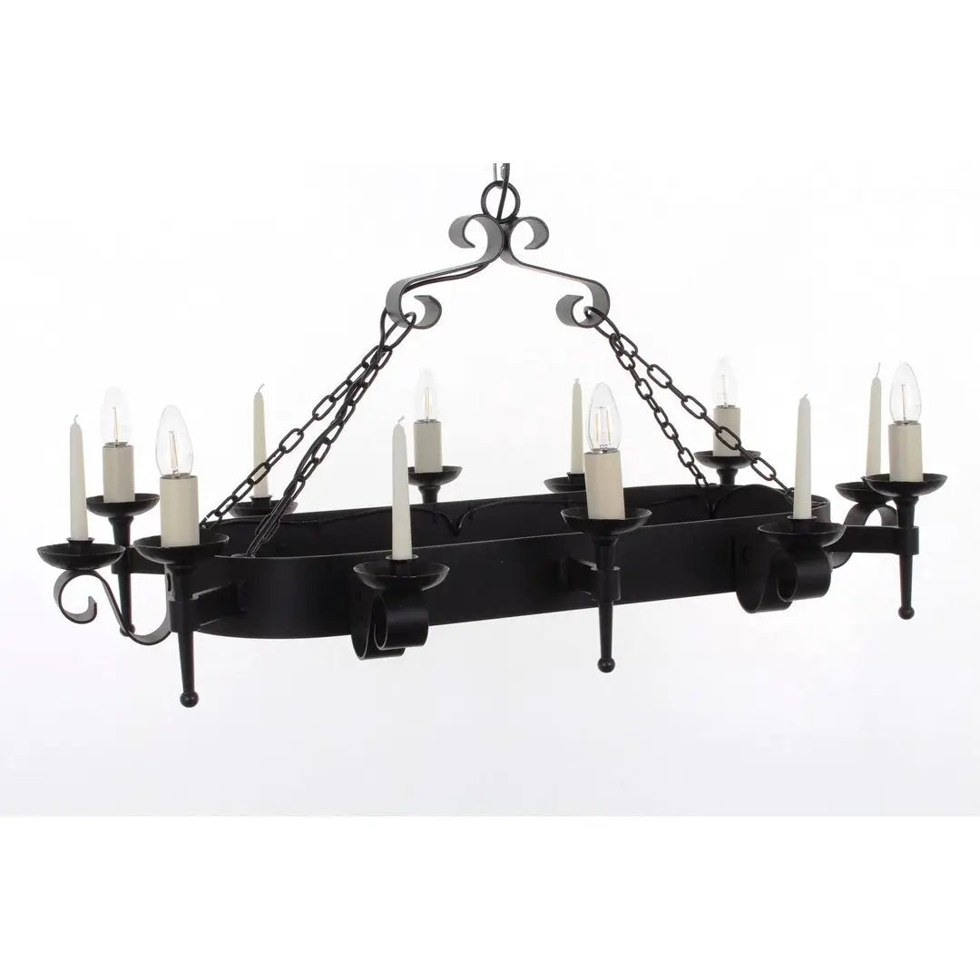 impex Impex Lighting SMRR00006C/MBLK Refectory 6 Light /6 Candle Oblong Pendant Matt Black - impex Impex Lighting SMRR00006C/MBLK Refectory 6 Light /6 Candle Oblong Pendant Matt Black