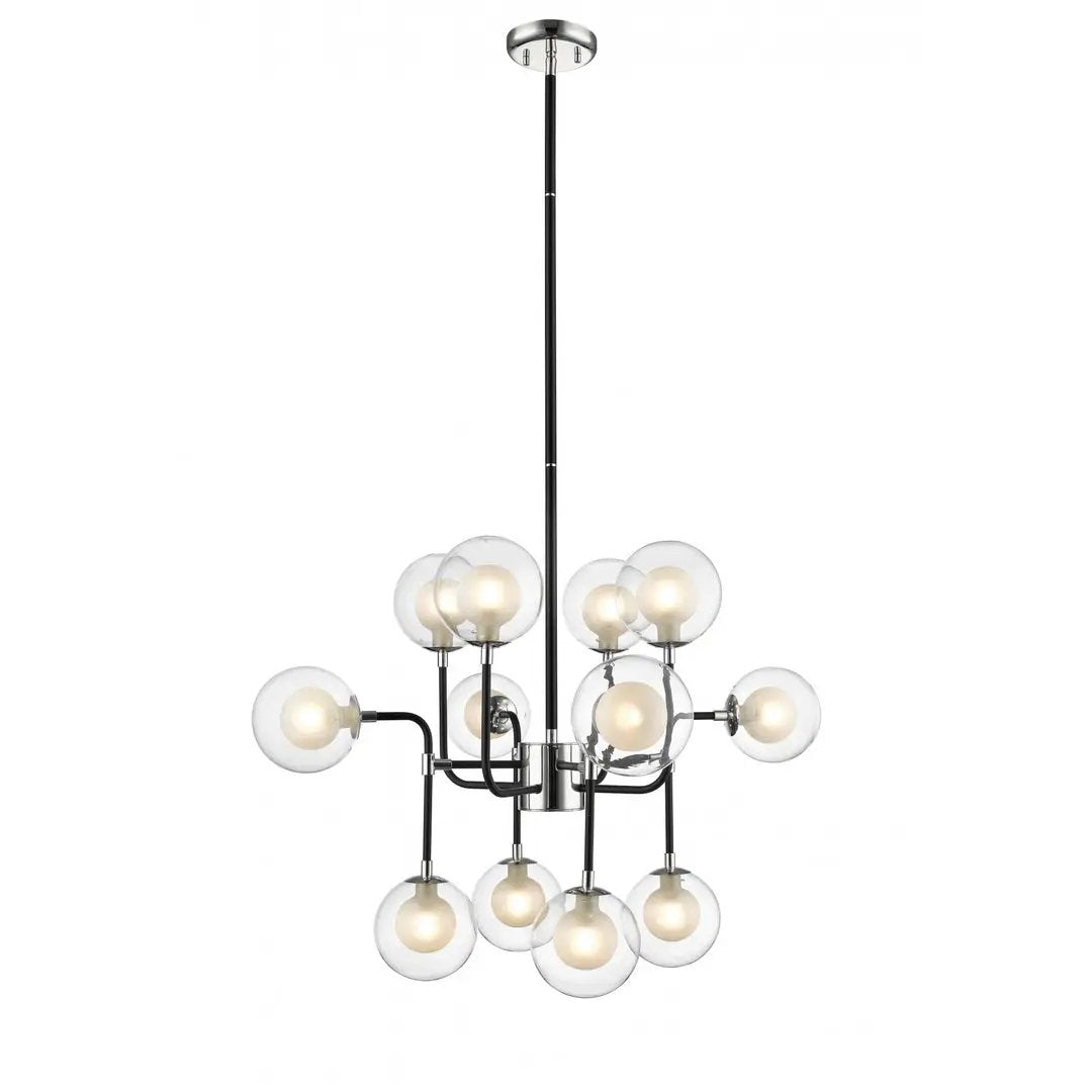 impex Impex PGH1806/12/CH/MBLK Remy 12 Light Ceiling Light Chrome Black - impex Impex PGH1806/12/CH/MBLK Remy 12 Light Ceiling Light Chrome Black