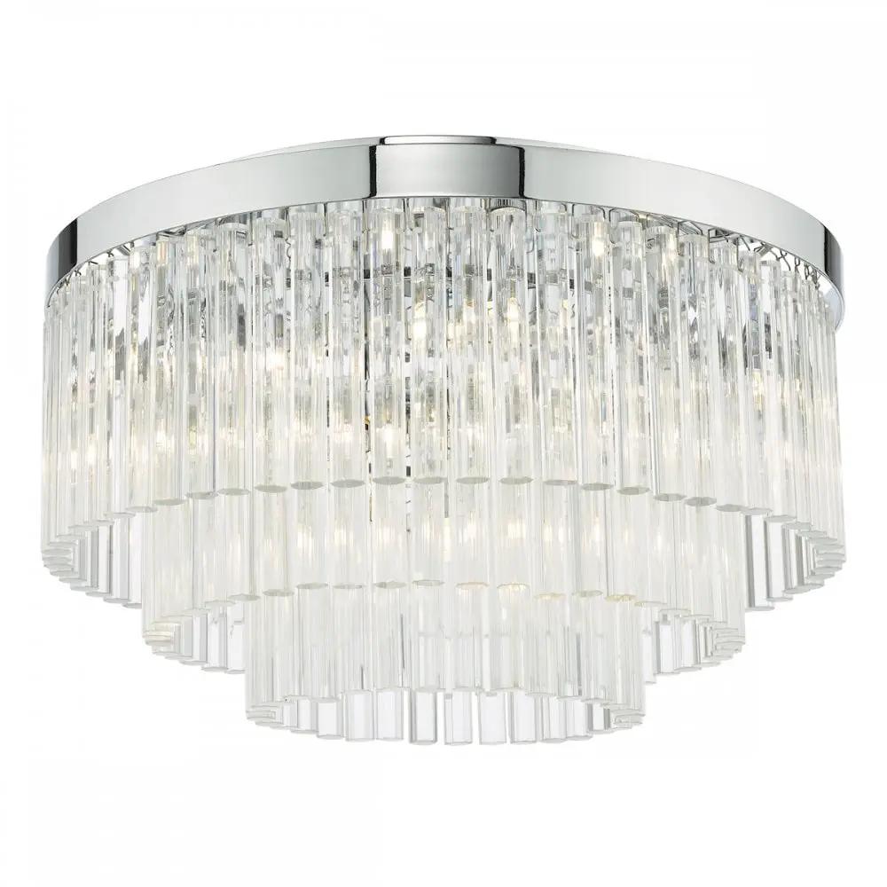 dar lighting Där Lighting Group, LOG5408 Logan 5 Light Flush Polished Chrome Glass - dar lighting Där Lighting Group, LOG5408 Logan 5 Light Flush Polished Chrome Glass