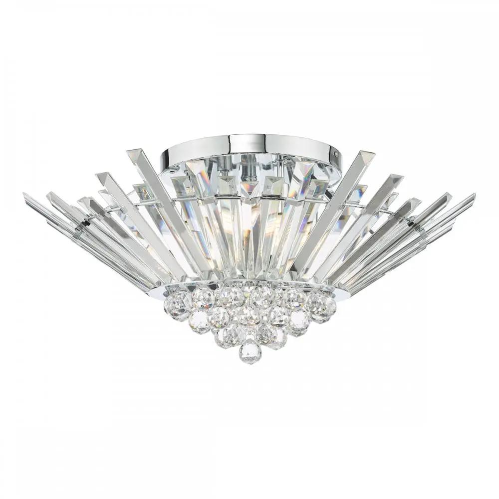 dar lighting Där Lighting Group, NIM5050 Nimbus 5 Light Flush Polished Chrome Crystal - dar lighting Där Lighting Group, NIM5050 Nimbus 5 Light Flush Polished Chrome Crystal