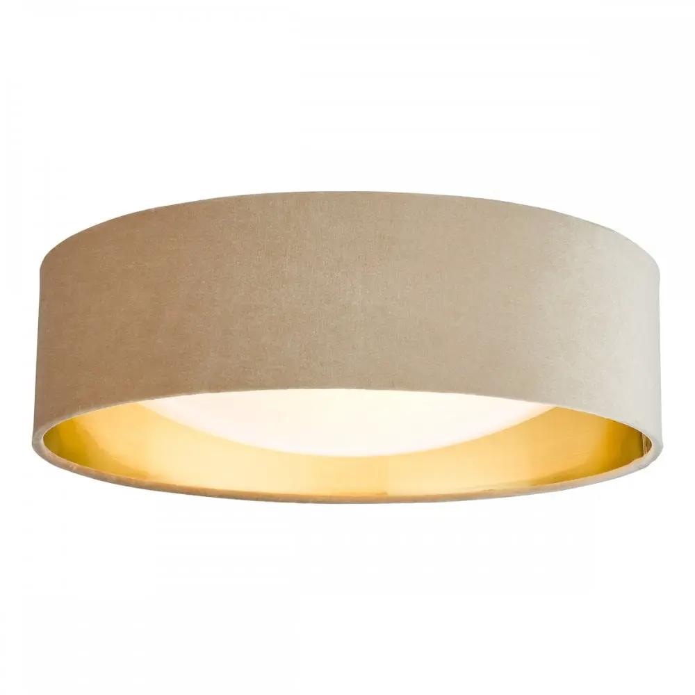 dar lighting Där Lighting Group, NYS5001 Nysa 2 Light Flush Velvet Taupe Shade 40Cm - dar lighting Där Lighting Group, NYS5001 Nysa 2 Light Flush Velvet Taupe Shade 40Cm