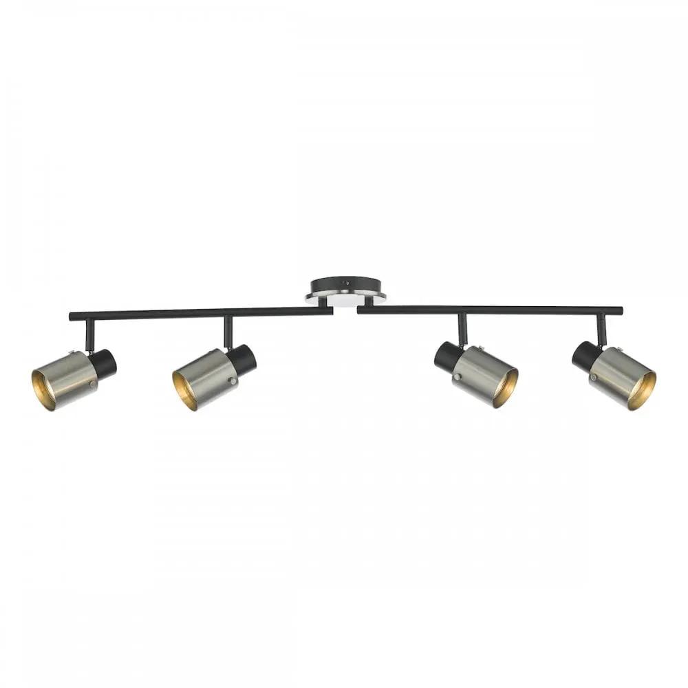 dar lighting Dar Lighting Group, RYA8438 Ryan 4 Light Bar Spotlight Brushed Nickel Matt Black (S) - dar lighting Dar Lighting Group, RYA8438 Ryan 4 Light Bar Spotlight Brushed Nickel Matt Black (S)