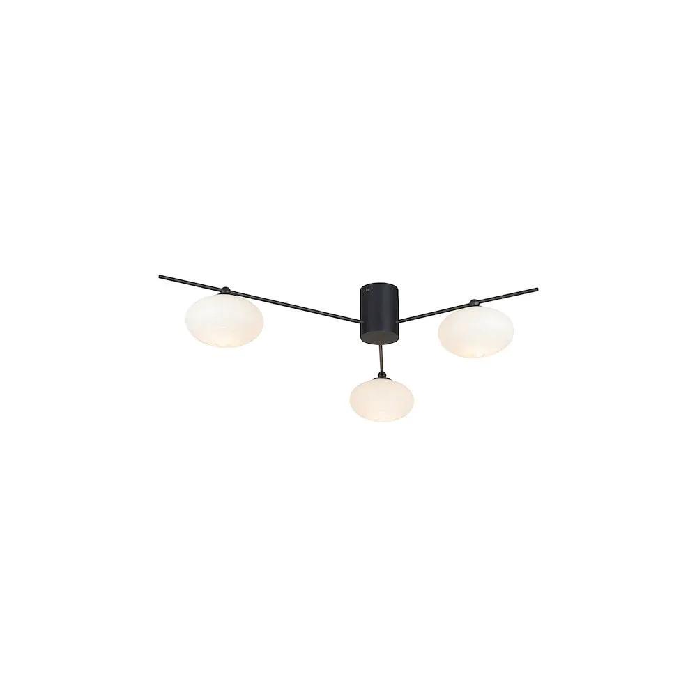 dar lighting Där Lighting Group JAS5322 Jasper 3 Light Semi Flush Matt Black Opal glass - dar lighting Där Lighting Group JAS5322 Jasper 3 Light Semi Flush Matt Black Opal glass
