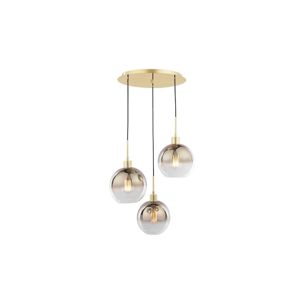 dar lighting Där Lighting Group, LYC8835 Lycia 3 Light Cluster Pendant Polished Gold and Gold Ombre Glass - dar lighting Där Lighting Group, LYC8835 Lycia 3 Light Cluster Pendant Polished Gold and Gold Ombre Glass