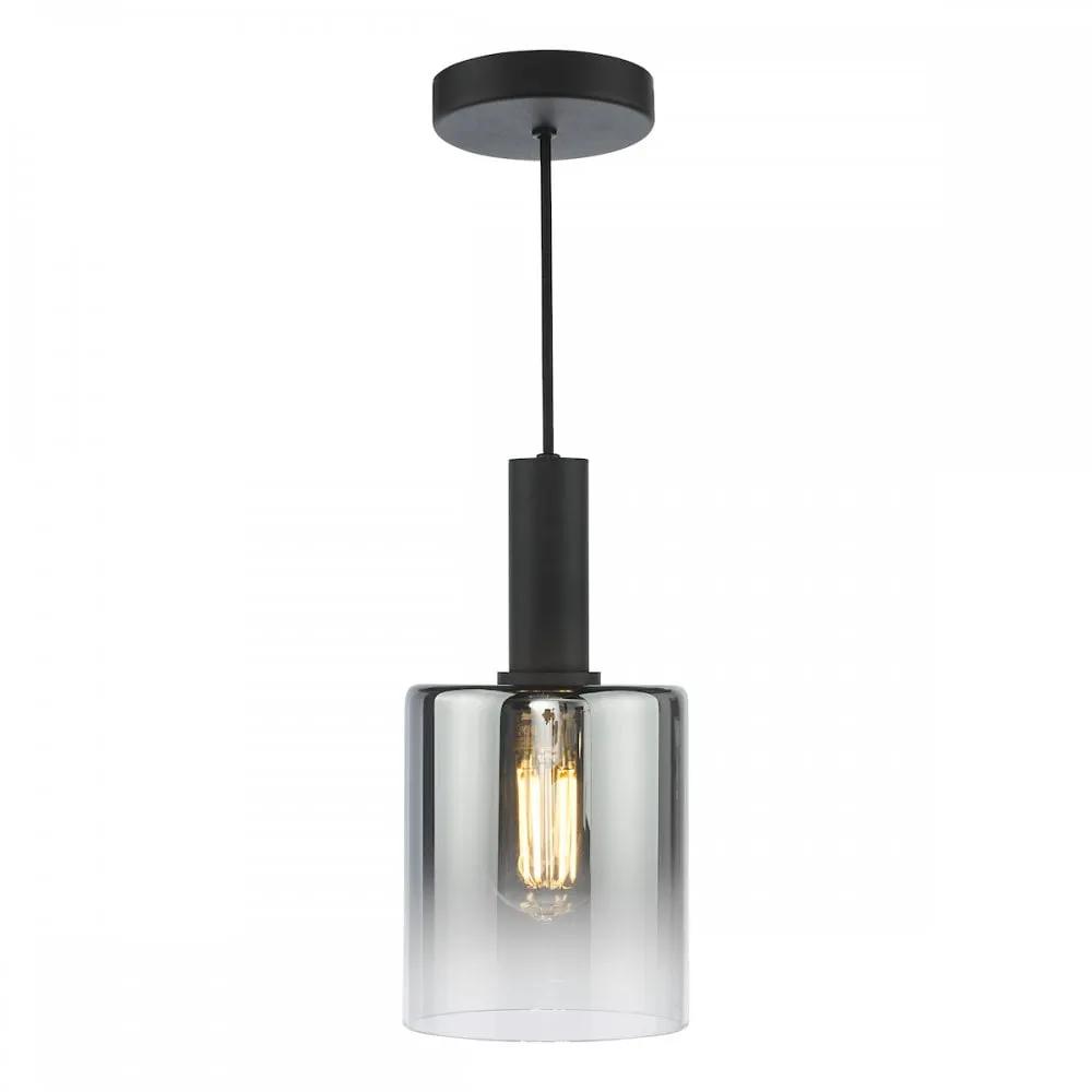 dar lighting Där Lighting Group SAV8622 Savannah Pendant Matt Black and Smoked Glass - dar lighting Där Lighting Group SAV8622 Savannah Pendant Matt Black and Smoked Glass
